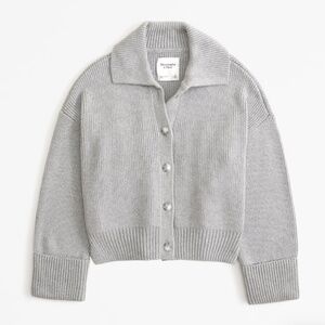 Abercrombie Collared Cardigan in Grey